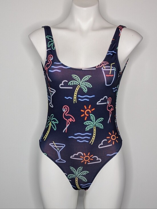 chubbies Other - Chubbies The Electric Blue Green Tropical Flamingo Martini Beach Vaca Swimsuit